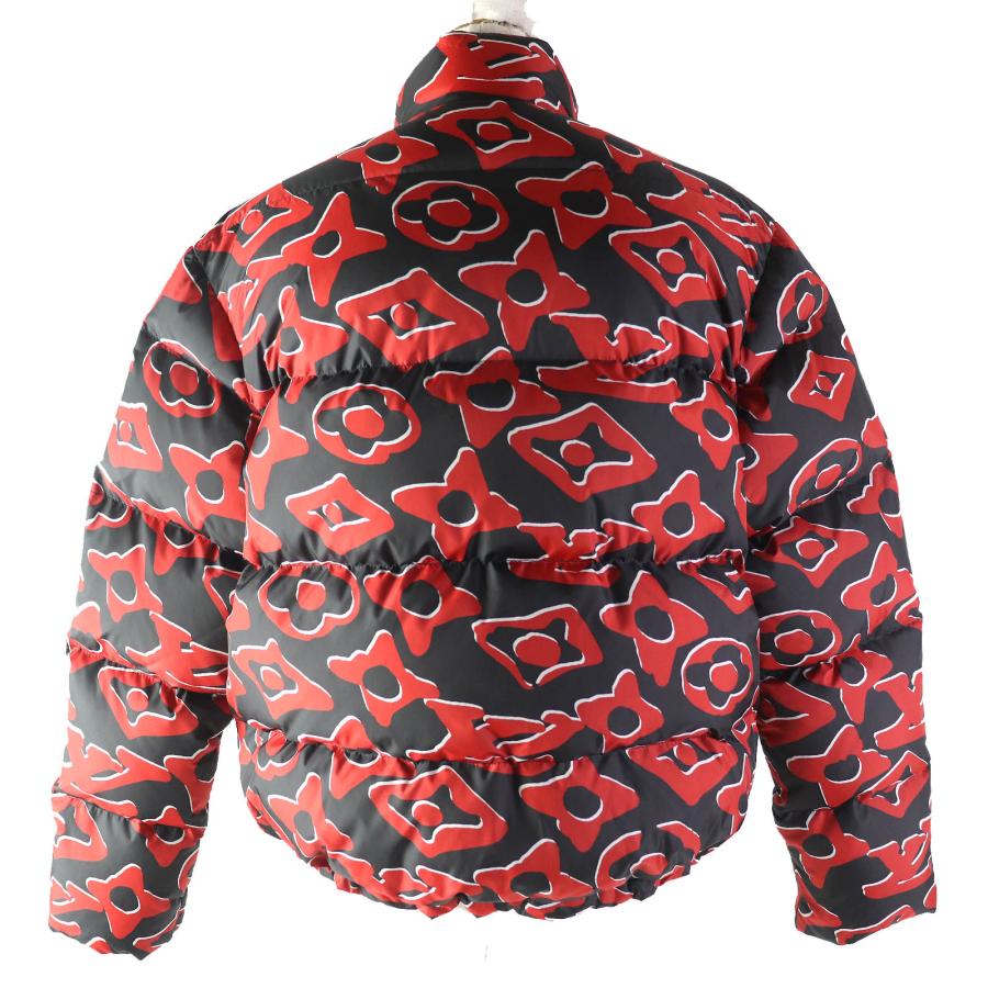 極美品△ルイヴィトン ウルス フィッシャー 21SS 1A8B3X タフテッドモノグラム ハイネック ダウンジャケット 赤 黒 36 伊製 正規品の画像