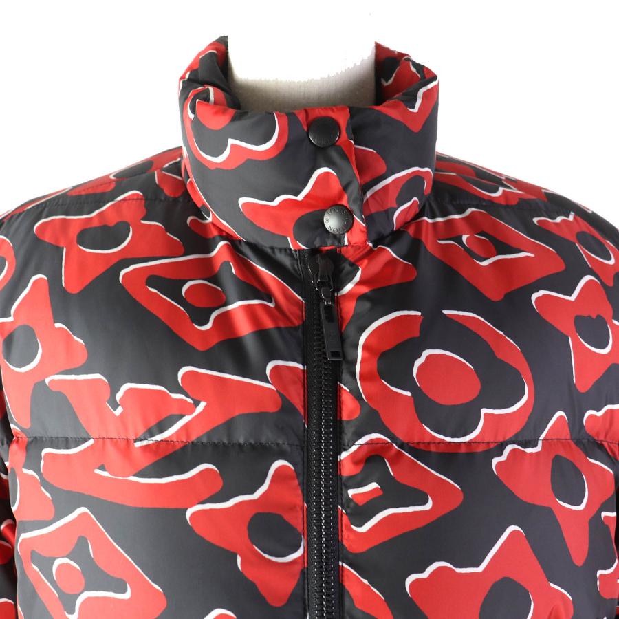 極美品△ルイヴィトン ウルス フィッシャー 21SS 1A8B3X タフテッドモノグラム ハイネック ダウンジャケット 赤 黒 36 伊製 正規品の画像