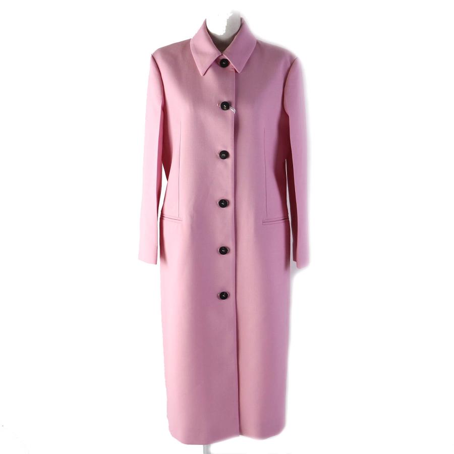 未使用品△FERRAGAMO サルヴァトーレフェラガモ 2023年製 ウール100％ ロゴボタン付き シングル ロングコート ピンク 38 伊製 正規品 未使用品△FERRAGAMO サルヴァトーレフェラガモ 2023年製 ウール100
