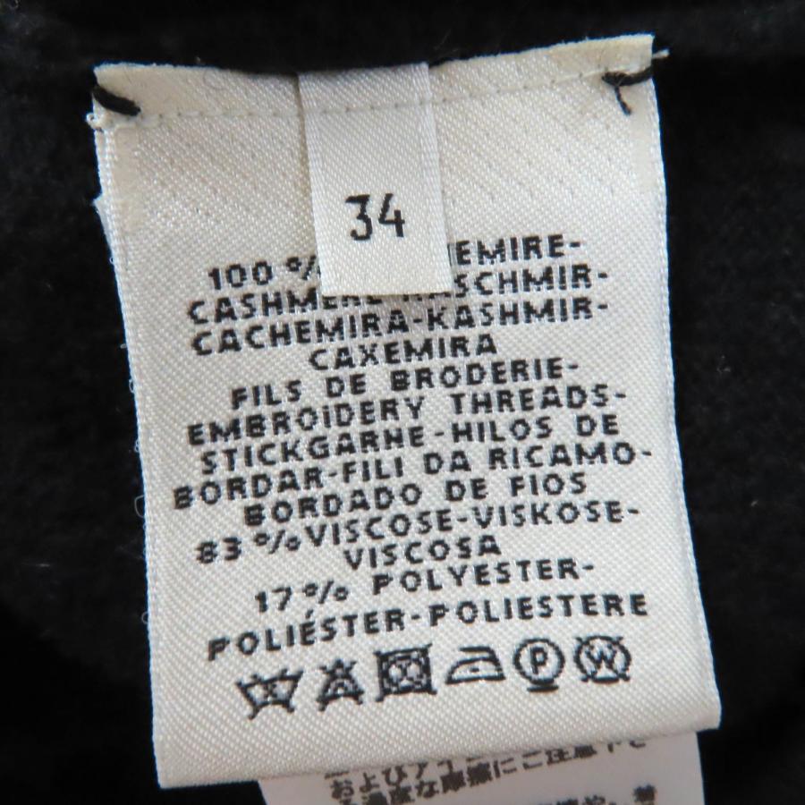 美品◎HERMES エルメス 21SS Poste et Cavalerie サーベル飾り袋 カシミヤ 刺繍 長袖 ニット ブラック ホワイト 38 イタリア製 正規品 レディース HERMES（エルメス） 極美品☆エルメス 21年 Poste et Cavalerie