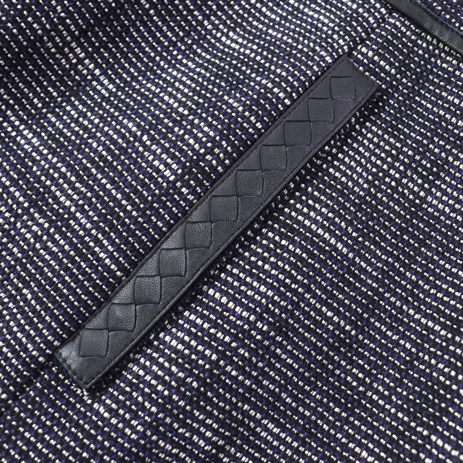 未使用△ボッテガヴェネタ イントレチャートレザー使い サマーツイード  