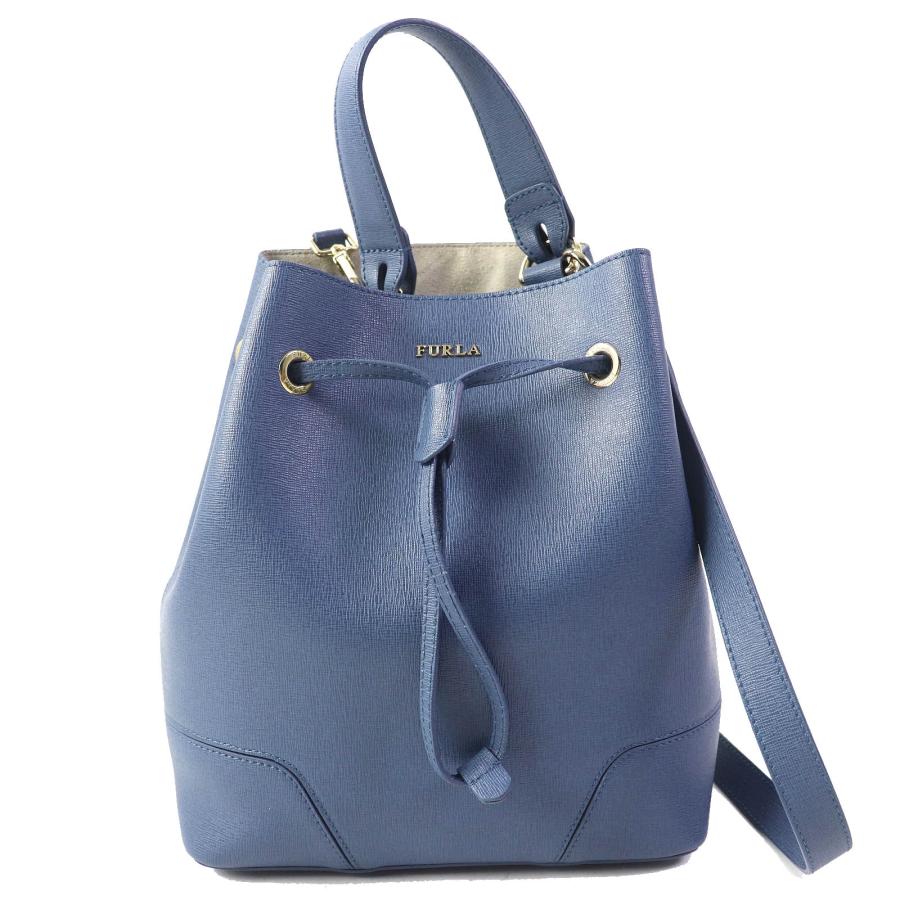 FURLA 美品△Furla フルラ ステイシー レザー ドローストリング FURLA 美品△Furla フルラ ステイシー レザー ドローストリング