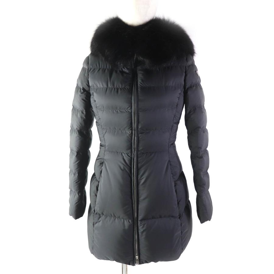 美品☆PRADA プラダ 290696 FOXファー・フード付 トライアングルロゴ 