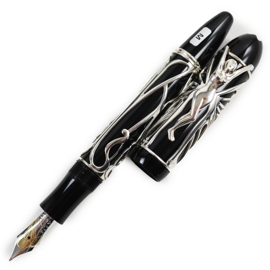 極美品●MONTBLANC モンブラン パトロンシリーズ2002 アンドリューカーネギー AG925 ペン先18K Mニブ 3886/4810 ホワイトスター 万年筆 シルバー ブラック 箱・ケース付き 重量45.93g MONTBLANC（モンブラン） 極美品○MONTBLANC パトロンシリーズ2002