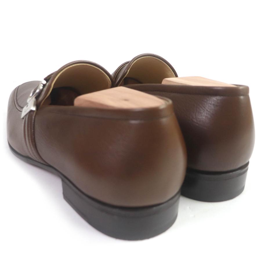 未使用品□Salvatore Ferragamo サルヴァトーレフェラガモ PISA レザー ガンチーニ金具 モカシン フラットシューズ ローファー ブラウン 6 2E 箱付き イタリア製 メンズ 未使用品□サルヴァトーレフェラガモ PISA レザー ガンチーニ金具