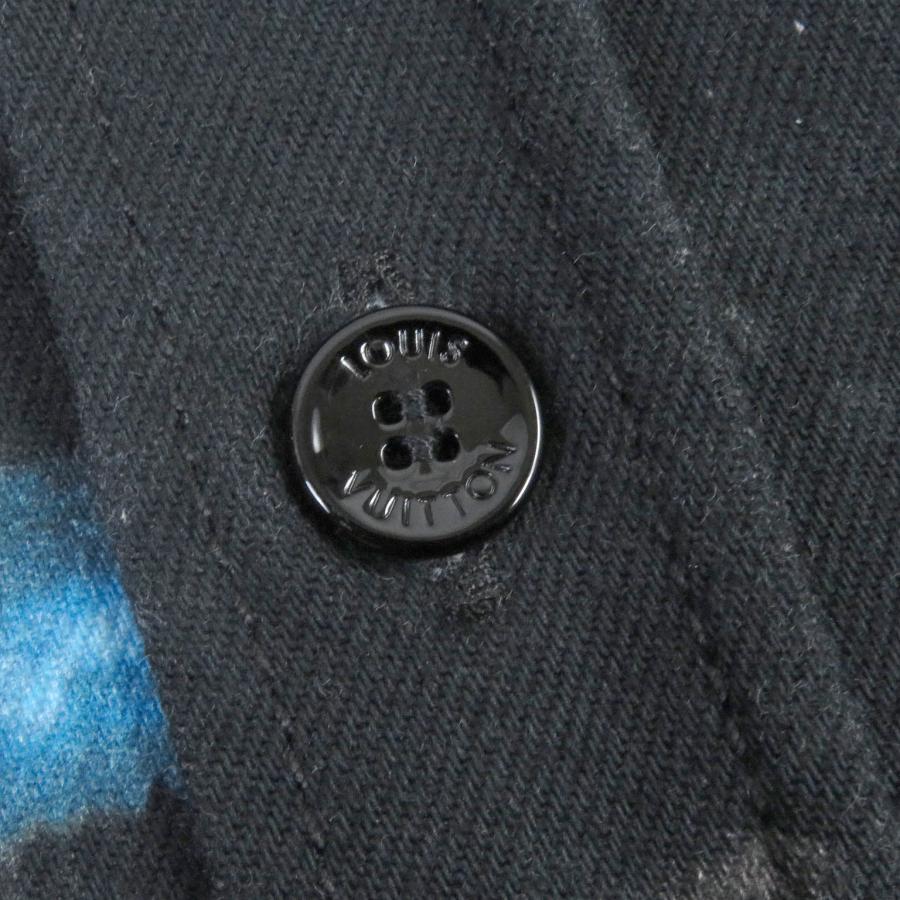 極美品□ルイヴィトン 21AW 1A9A3S プリンテッドモノグラム タイダイ デニムシャツ ジャケット ブラック系 M イタリア製 正規品 メンズの画像