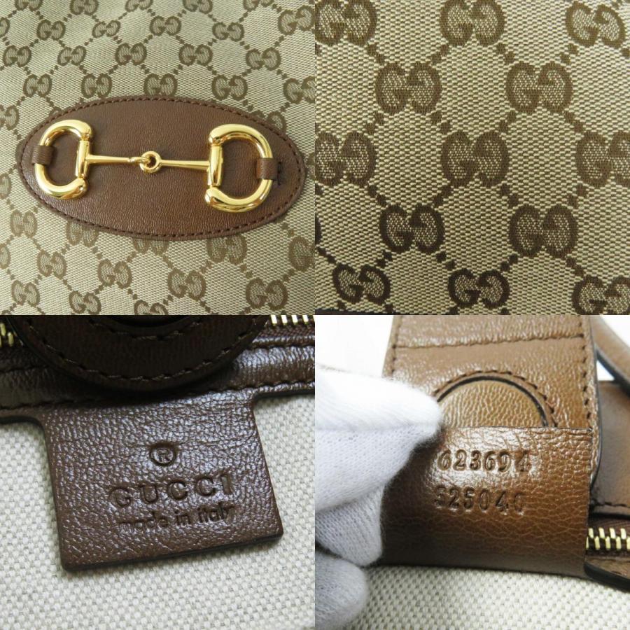 GUCCI 未使用品◎グッチ 623694 レザー GGキャンバス ホース