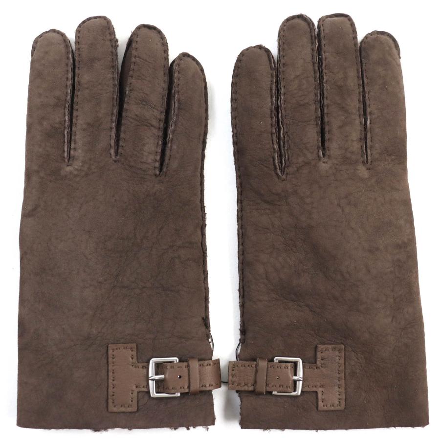 HERMES 未使用品△エルメス 072038G GANTS HOMME PHILIPPE MARRON 