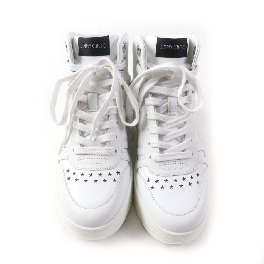 未使用品☆ジミーチュウ HAWAII HI TOP レザー ロゴデザイン レース 