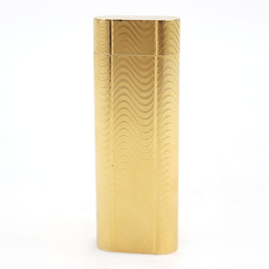 Cartier 良品○Cartier カルティエ ウェーブ柄 オーバルフォルム  