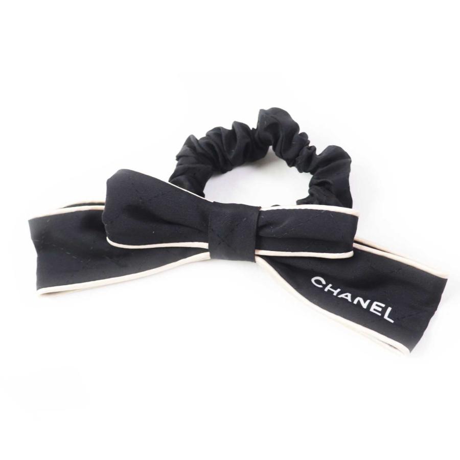 美品◎CHANEL シャネル 23C シルク100％ バイカラー リボン付き 