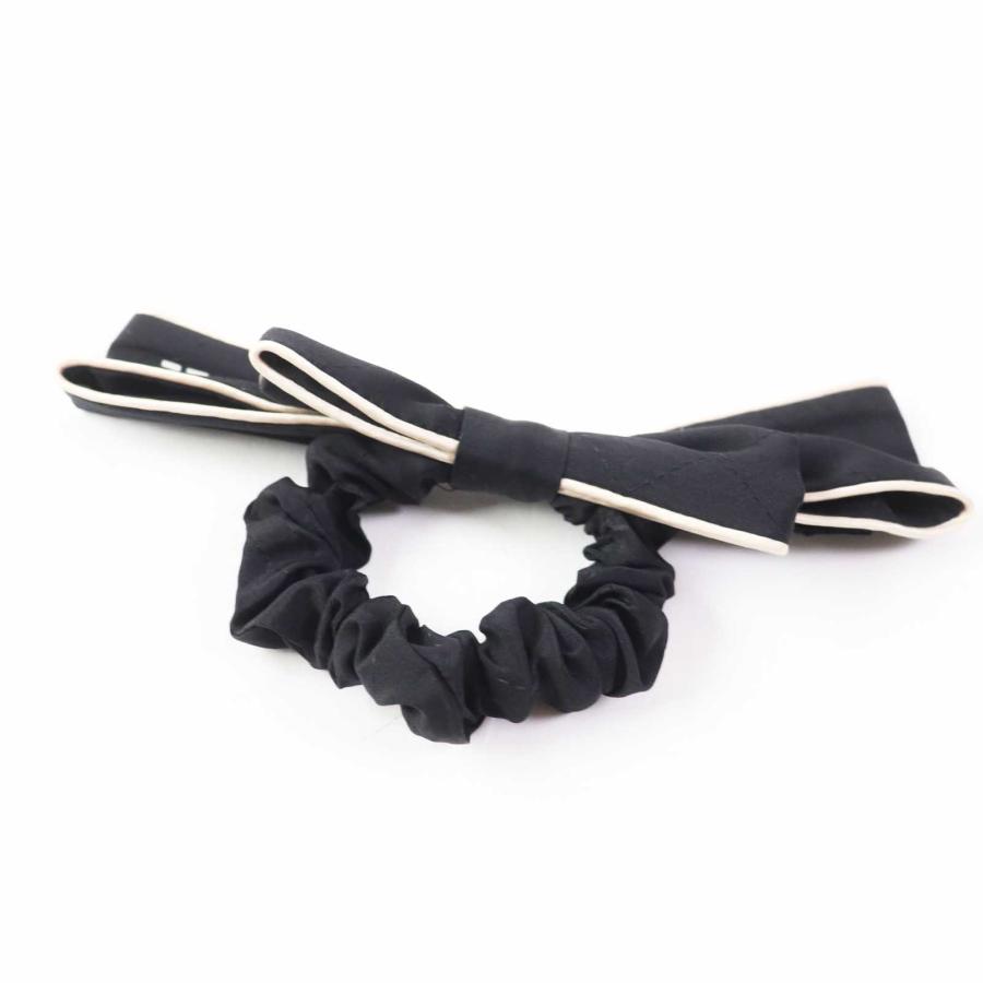 美品◎CHANEL シャネル 23C シルク100％ バイカラー リボン付き 