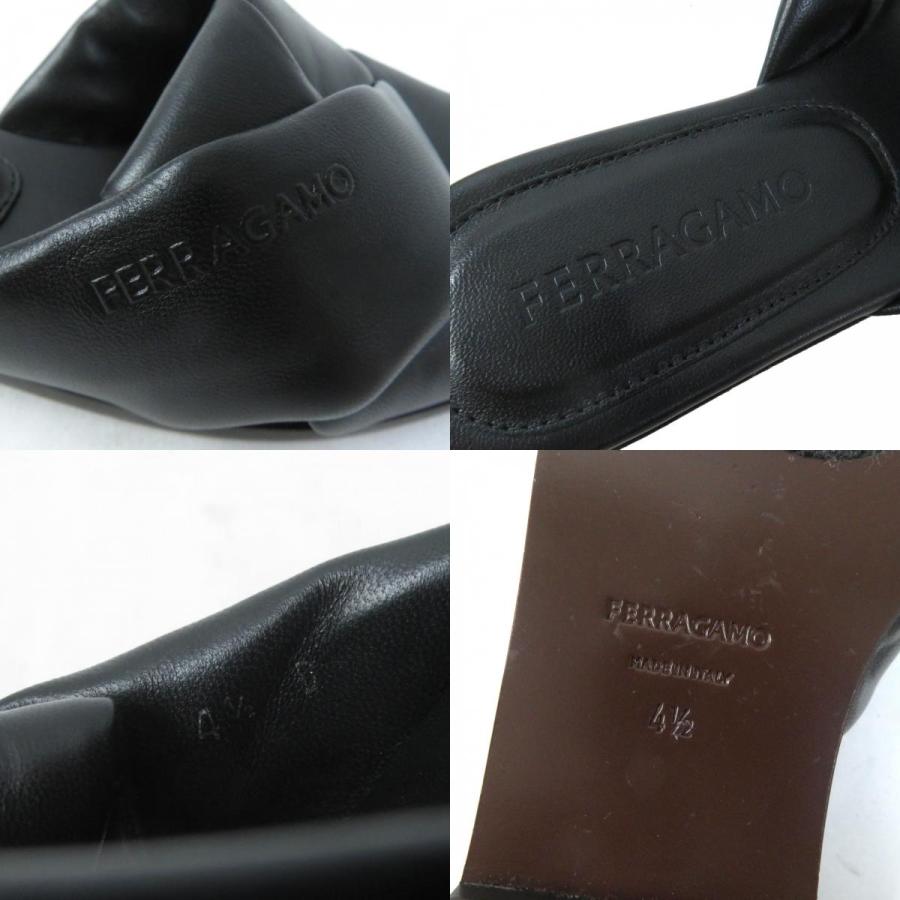 美品☆FERRAGAMO フェラガモ 760881 ALRAI レザー ロゴ入り スライド  