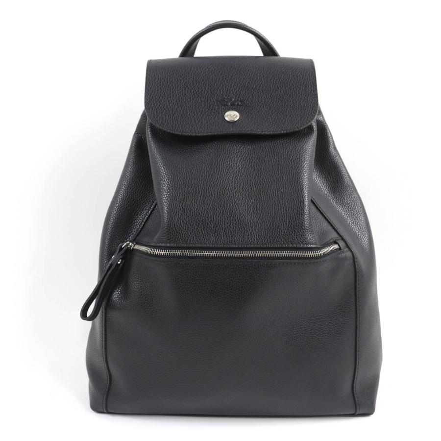 美品☆Longchamp ロンシャン ル フローネ ロゴ入り レザーバックパック