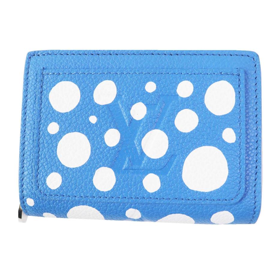 極美◎ルイヴィトン 草間彌生 M82104 ポルトフォイユ・クレア ブルー  