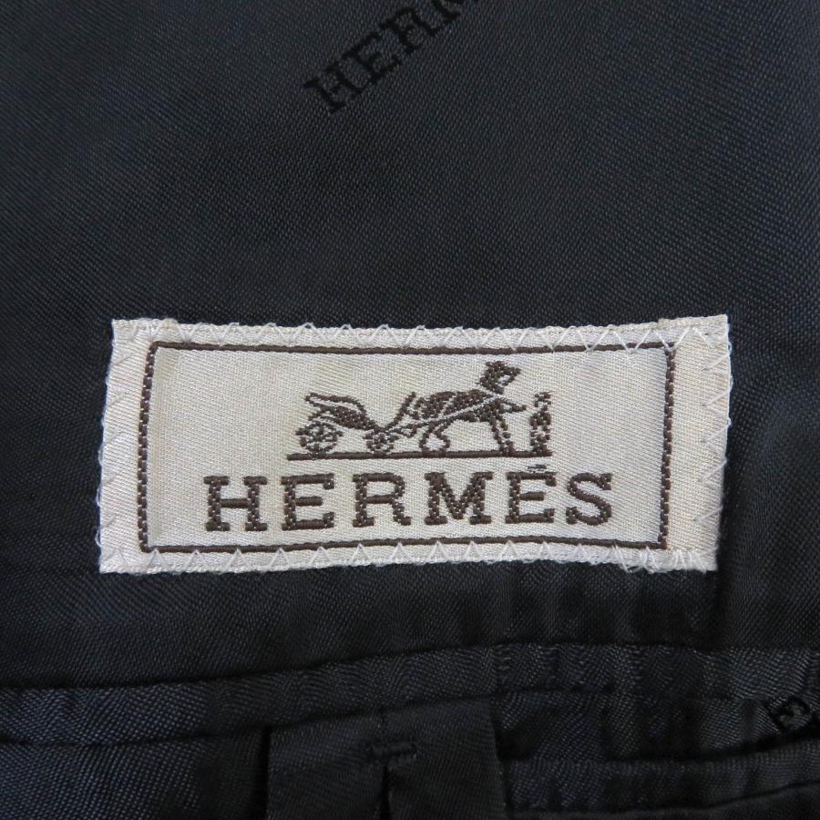 HERMES 美品□HERMES エルメス ウール100% ストライプ柄 ダブル HERMES 美品□HERMES エルメス ウール100% ストライプ柄 ダブル
