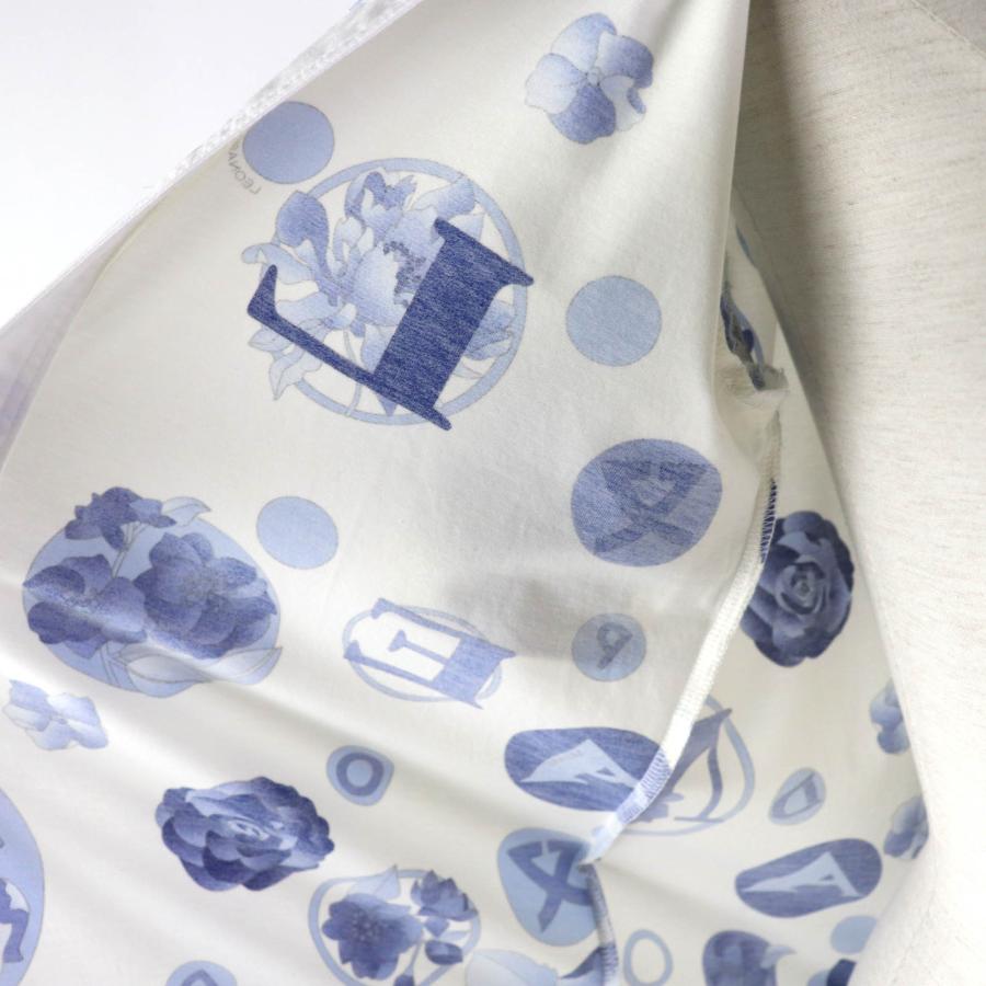 極美品☆LEONARD SPORT レオナールスポーツ ロゴボタン付 花柄 半袖