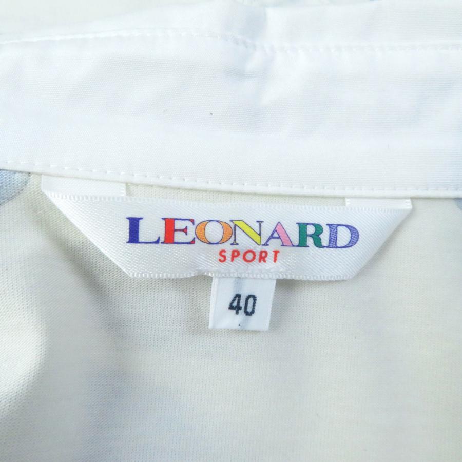 極美品☆LEONARD SPORT レオナールスポーツ ロゴボタン付 花柄 半袖