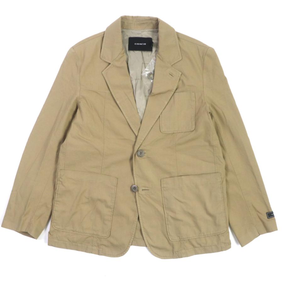 未使用品▼コーチ CS217 カジュアル ライトウェイト ブレザー ロゴ入ボタン シングルジャケット テーラードジャケット ベージュ M 正規品 COACH（コーチ） 未使用品▽コーチ CS217 カジュアル ライトウェイト