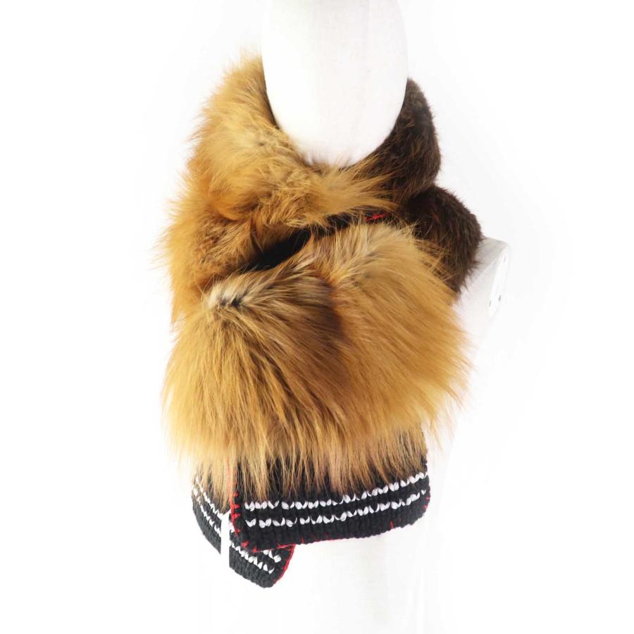 美品◎MARNI マルニ ビーバー フォックス ファーマフラー／ショール  