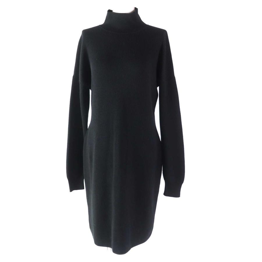 極美品　HERMES シェーヌダンクル　ワンピース　リブ　フレア　シルク　黒 極美品 HERMES シェーヌダンクル ワンピース リブ フレア シルク 黒