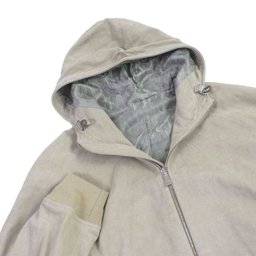 未使用品□DIOR ディオール オム 22AW 293L439A0471 裏オブリーク スウェード レザージャケット ライトベージュ 48 イタリア製 正規品の画像