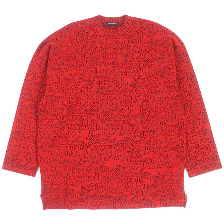 美品□BALENCIAGA バレンシアガ 2019年製 583085 スローガン 