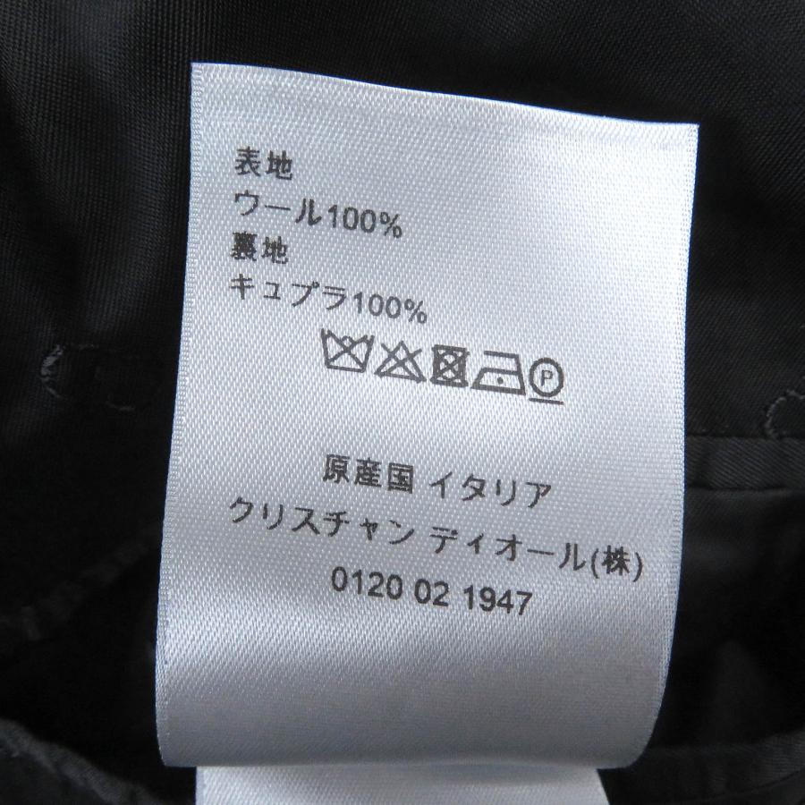 良品□DIOR ディオール オム 933C307A4602 ウール 千鳥格子柄 ベルト付き ロング チェスターコート ブラック系 44 イタリア製 正規品の画像