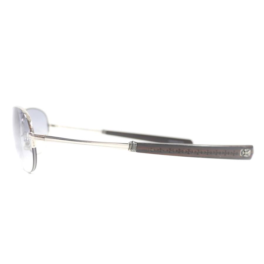 CHROME HEARTS MS-TERAKER Sunglasses Lens: Black Frame: Silver USED 