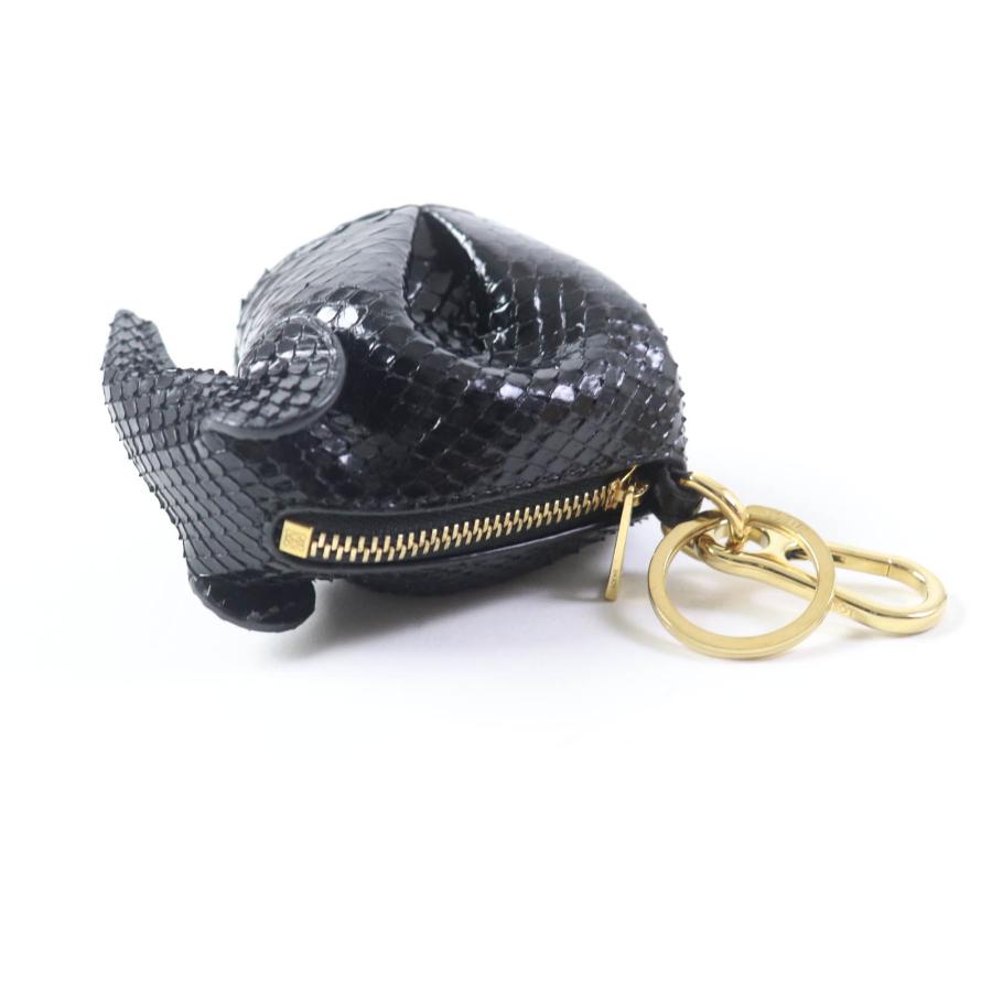 極美品☆LOEWE ロエベ キーリング付 ゾウ エレファント リザード 