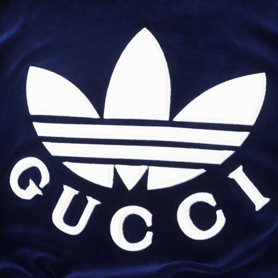 未使用品◎GUCCI グッチ adidas アディダス 23SS 695679 トレフォイル エンブロイダリー シェニールドレス ワンピース ネイビー S 正規品_4