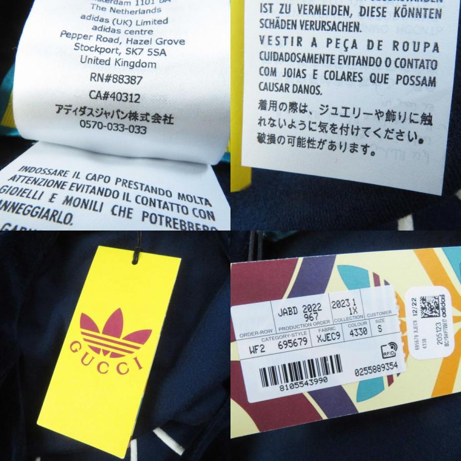 未使用品◎GUCCI グッチ adidas アディダス 23SS 695679 トレフォイル エンブロイダリー シェニールドレス ワンピース ネイビー S 正規品_9