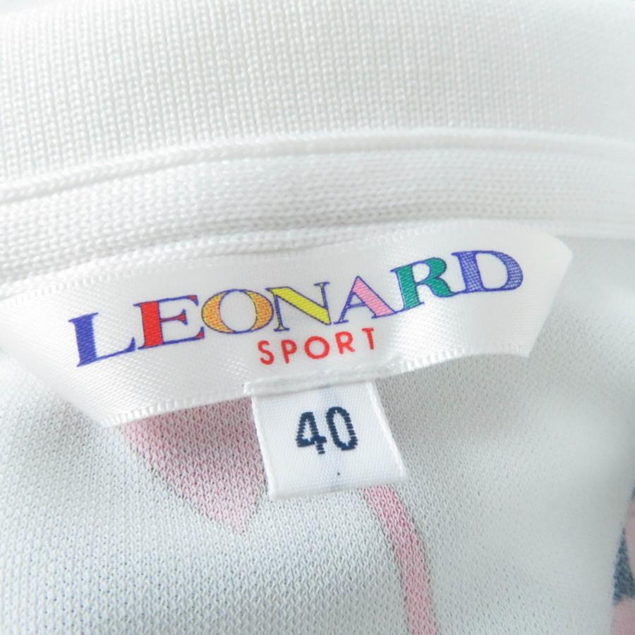 美品☆LEONARD SPORT レオナールスポーツ 0598541 ロゴボタン付 花柄