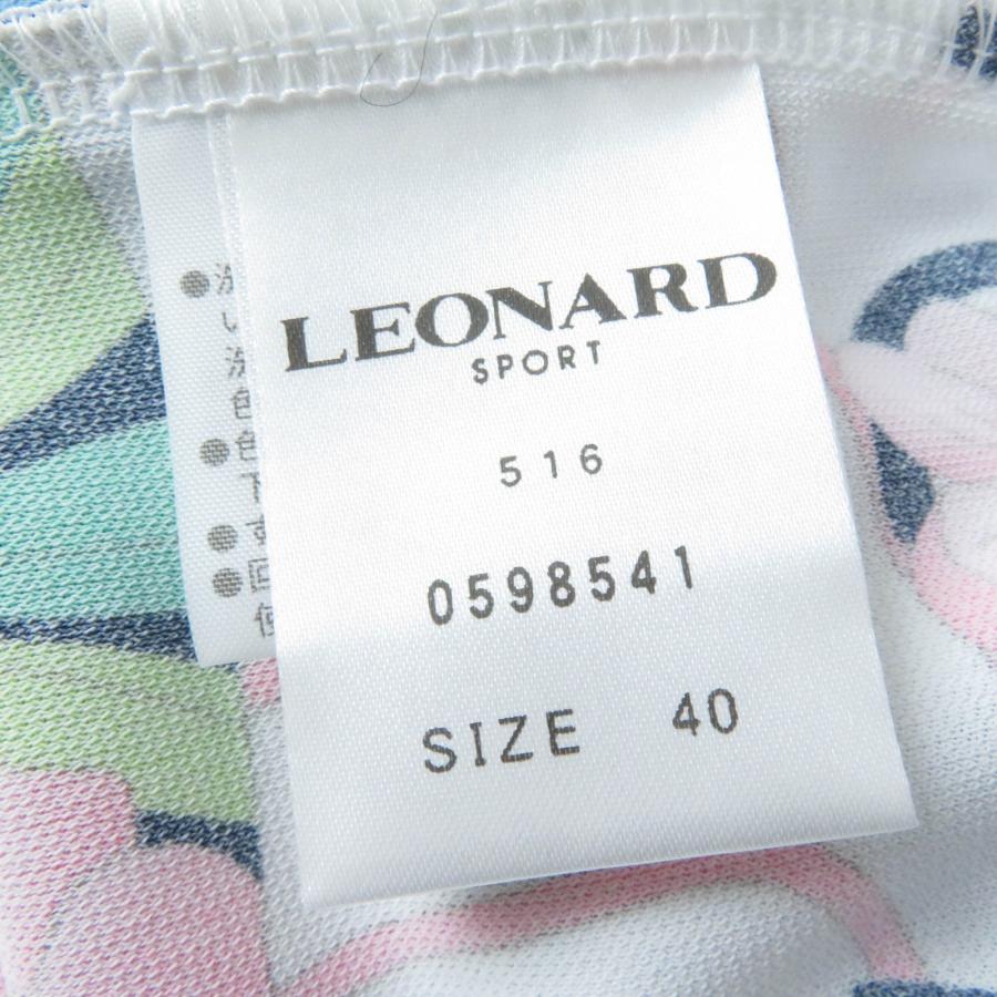 美品☆LEONARD SPORT レオナールスポーツ 0598541 ロゴボタン付 花柄