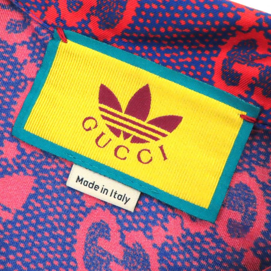 極美品△グッチ アディダス 22SS 691522 シルク100％ トレフォイル 