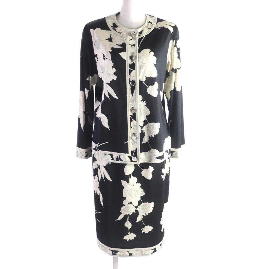 極美品☆レオナール ファッション 0389102・0382100 シルク混 ロゴ 