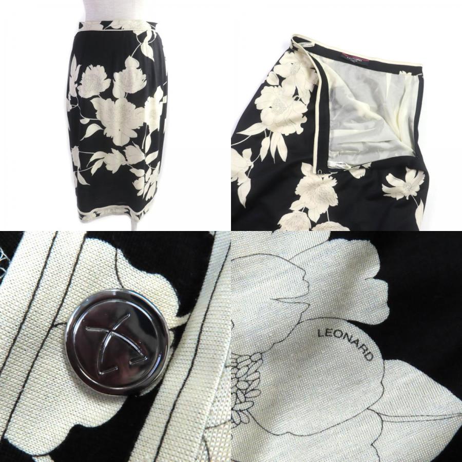 極美品☆レオナール ファッション 0389102・0382100 シルク混 ロゴ 
