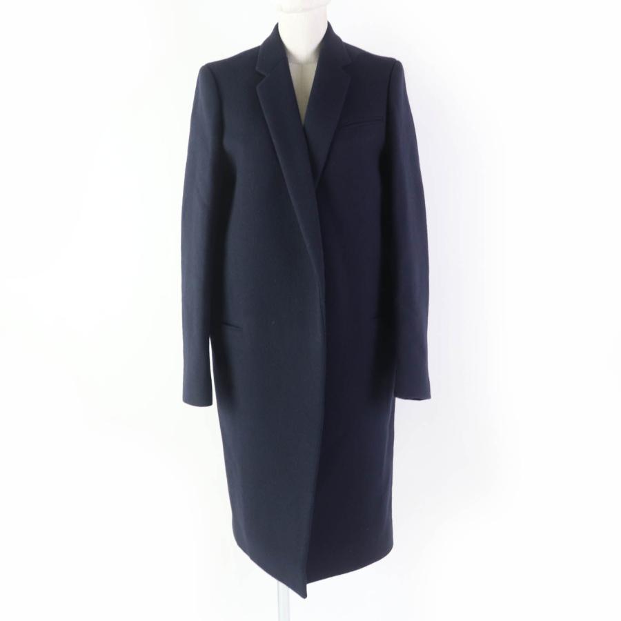 美品Celine セリーヌクロンビーコート34 ネイビーフィービー 