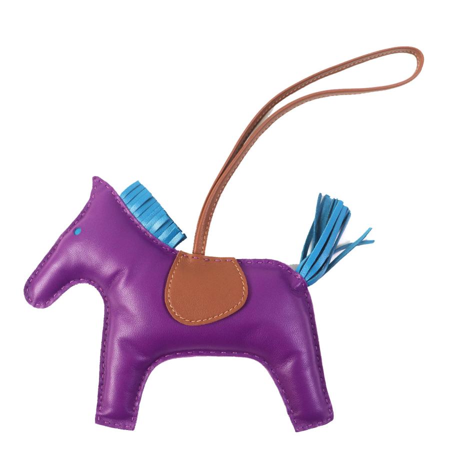 HERMES 極美品△HERMES エルメス ロデオチャーム GM アネモネ/ブルー 