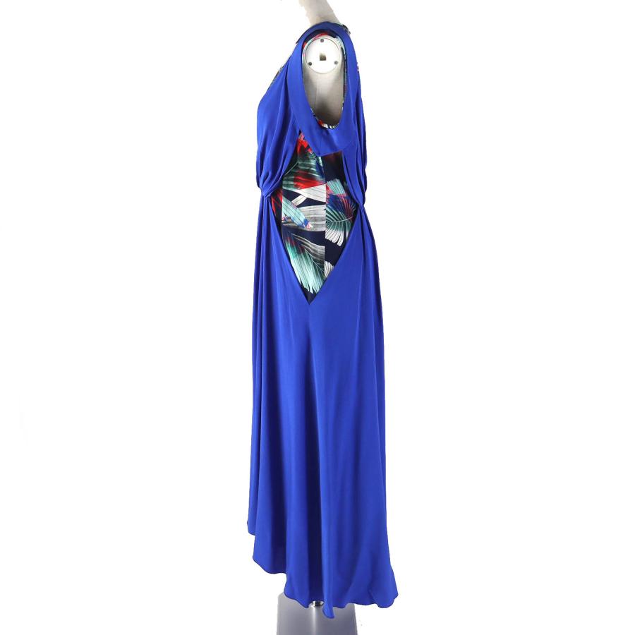 美品△レオナール シルク100% 一部総柄 レイヤードデザイン  