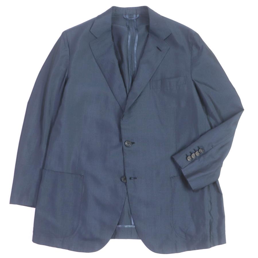 美品□Brioni ブリオーニ シルク100％ 無地 シングル アンコン 