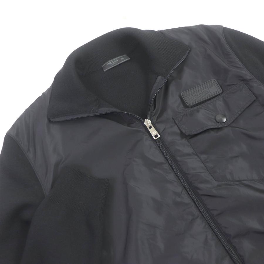 PRADA 極美品□PRADA プラダ UMC134 ウール ナイロン切替 ジップ PRADA 極美品□PRADA プラダ UMC134 ウール ナイロン切替 ジップ