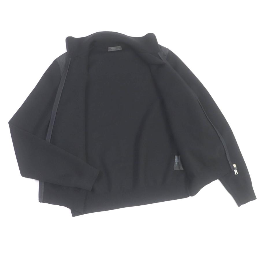 極美品□PRADA プラダ UMC134 ウール ナイロン切替 ジップアップ 