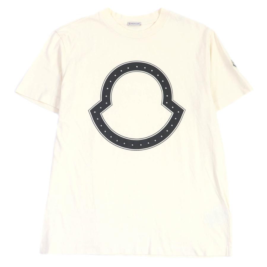 極美品□MONCLER モンクレール 21SS コットン ロゴプリント スタッズ 