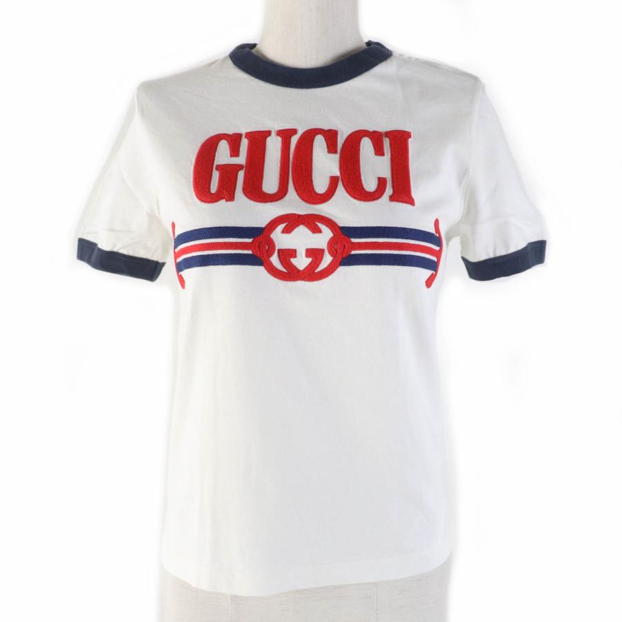 GUCCI 極美品☆GUCCI グッチ 723566 コットン100％ ロゴ刺繍入り 
