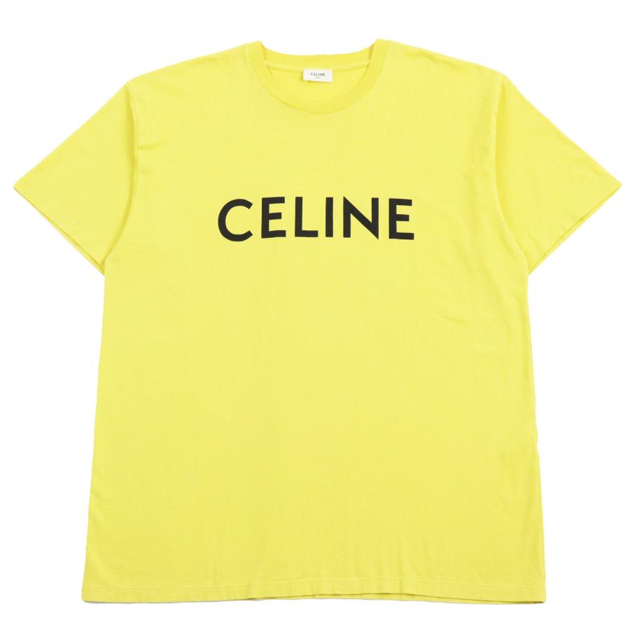 良品●CELINE セリーヌ 21SS 2X681501F フロントロゴプリント ショートスリーブ 半袖Tシャツ イエロー M イタリア製 正規品 メンズ CELINE（セリーヌ） 良品○CELINE 21SS 2X681501F フロントロゴ