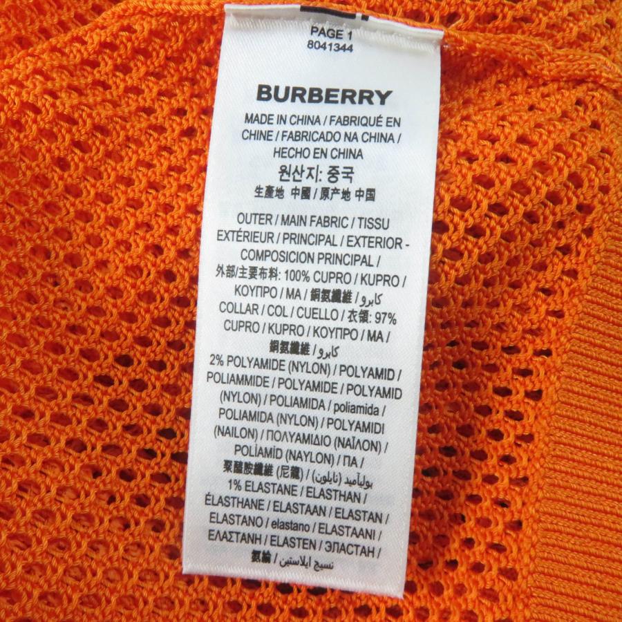 未使用品☆BURBERRY バーバリー 8041344 Vネック 長袖 メッシュ チュニック トップス オレンジ S 正規品 レディース BURBERRY（バーバリー） 未使用品☆BURBERRY 8041344 Vネック 長袖
