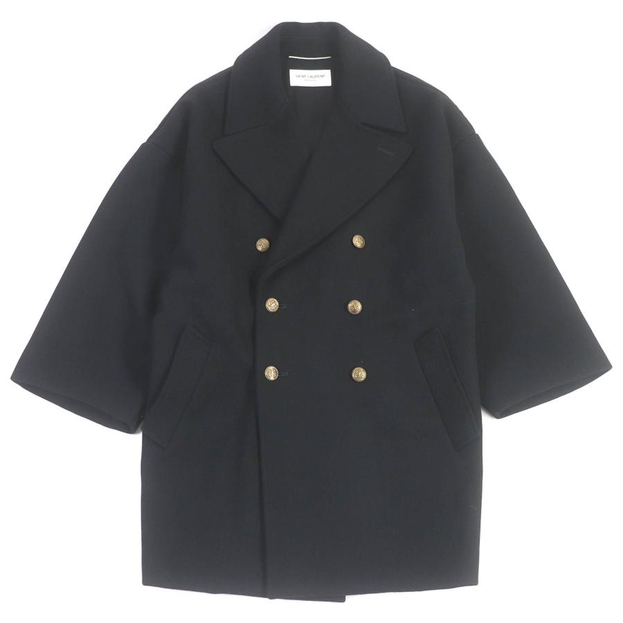 極美品□サンローランパリ 22AW 701144 ウール エンブレム金ボタン 
