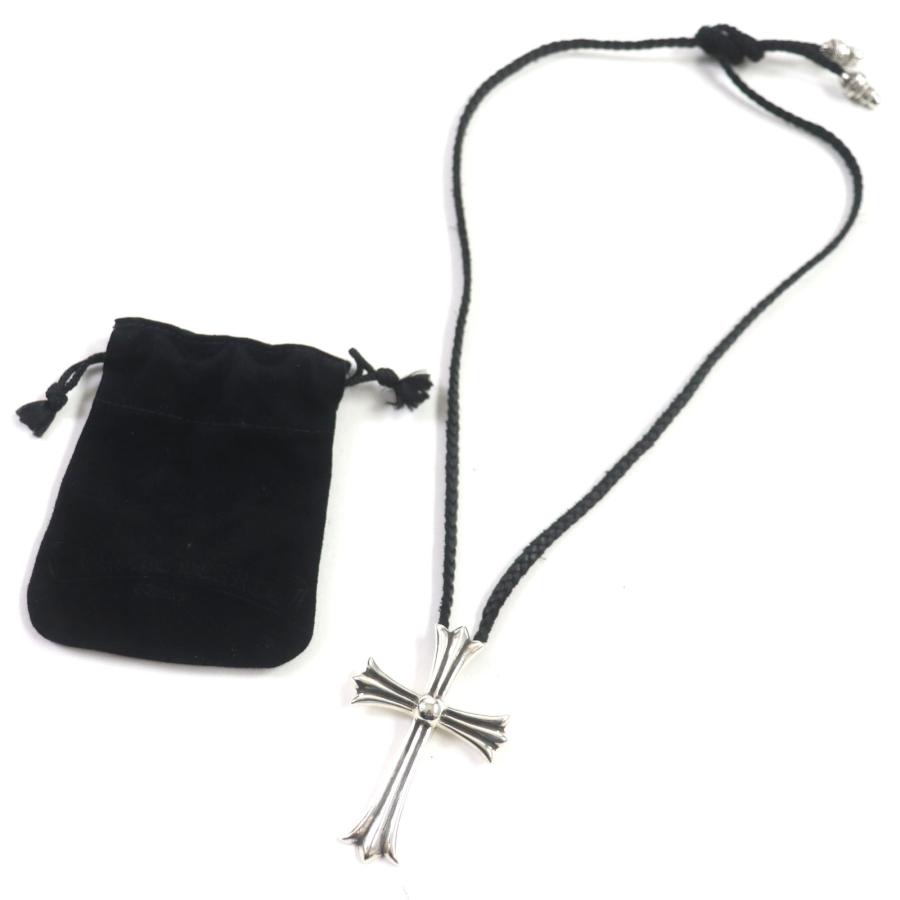 美品▽CHROME HEARTS クロムハーツ CHラージクロス レザーブレード 