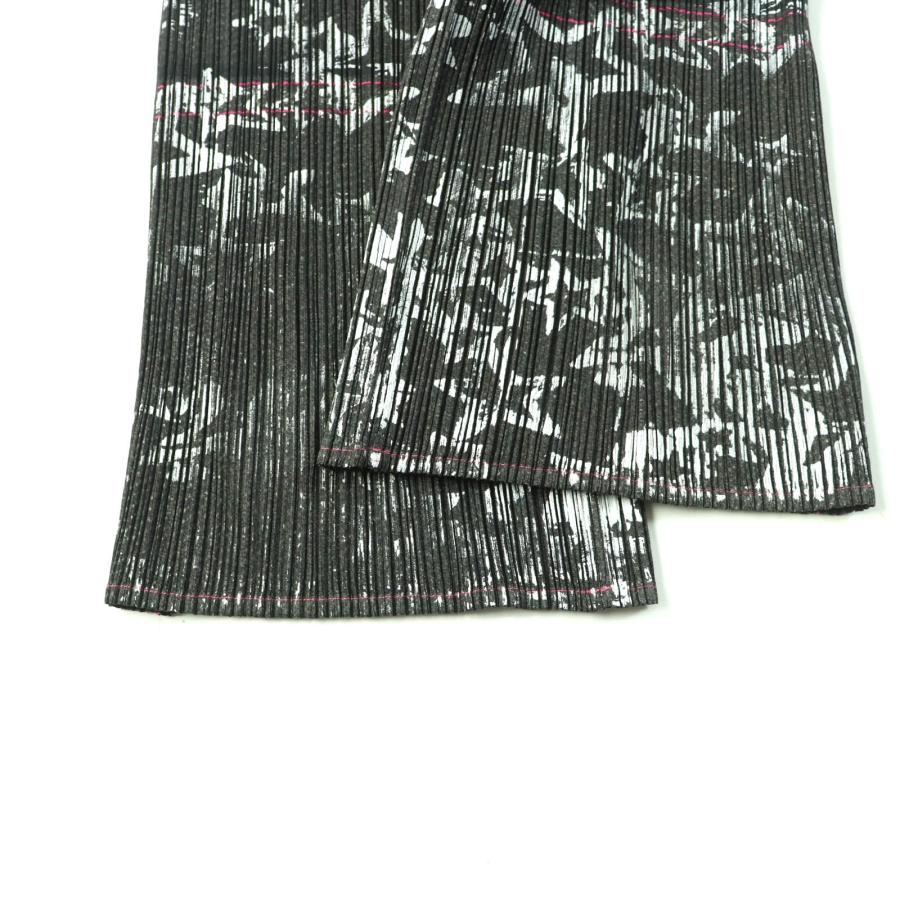 美品】プリーツプリーズ イッセイミヤケ 斜めプリーツ 変形パンツ グレー 4